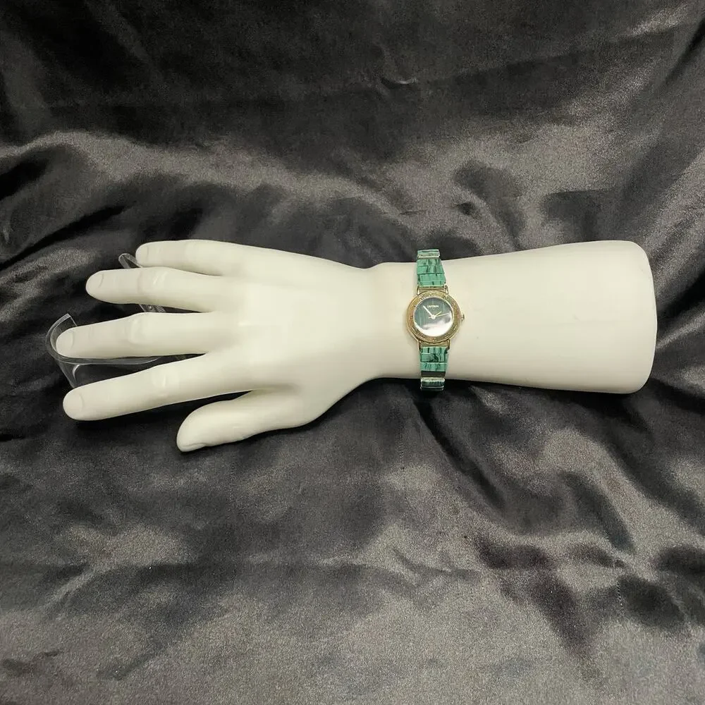 Unitron Quartz Women's Watch Malachite Style Band Green Striped Dial